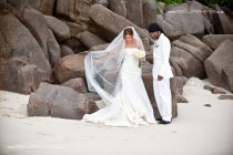 Natural pic of bride in the Seychelles